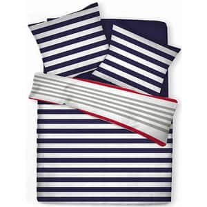 Lenjerie de pat White, 2 persoane, 52% poliester + 48% bumbac, 160 x 220 cm, 3 piese