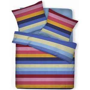 Lenjerie de pat Colors, 2 persoane, 52% poliester + 48% bumbac, 220 x 200 cm, 3 piese