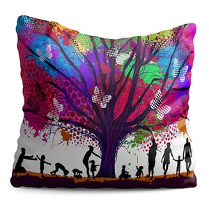 Perna decorativa Family Tree, 40 x 40 cm, multicolor