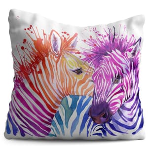 Perna decorativa Colored Zebras, 40 x 40 cm, multicolor