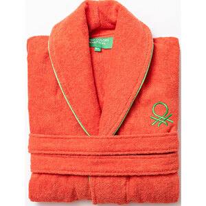 Halat de baie BENETTON Rainbow, unisex, bumbac, M/L, rosu
