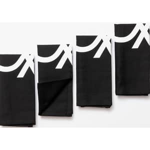 Suport farfurii BENETTON Black&White, 30 x 45 cm, 4 bucati, negru