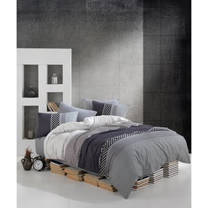 Lenjerie de pat Black & White, 2 persoane, 100% bumbac, 200 x 220, 3 piese