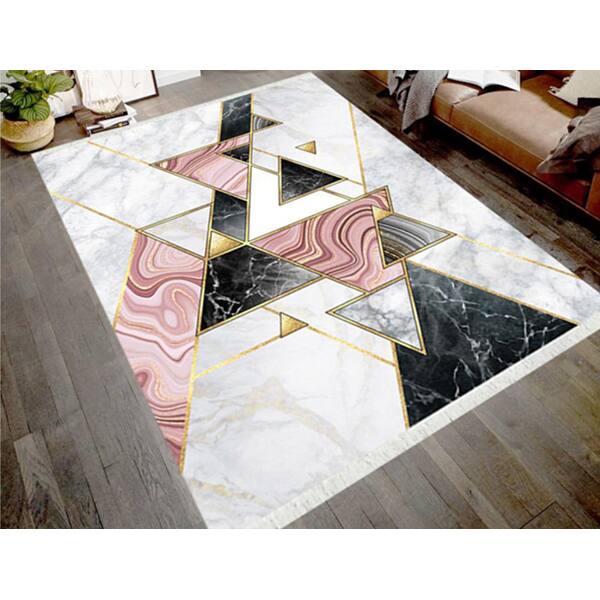Covor living / dormitor Geometric Pastel, 80 x 200 cm, poliester, multicolor