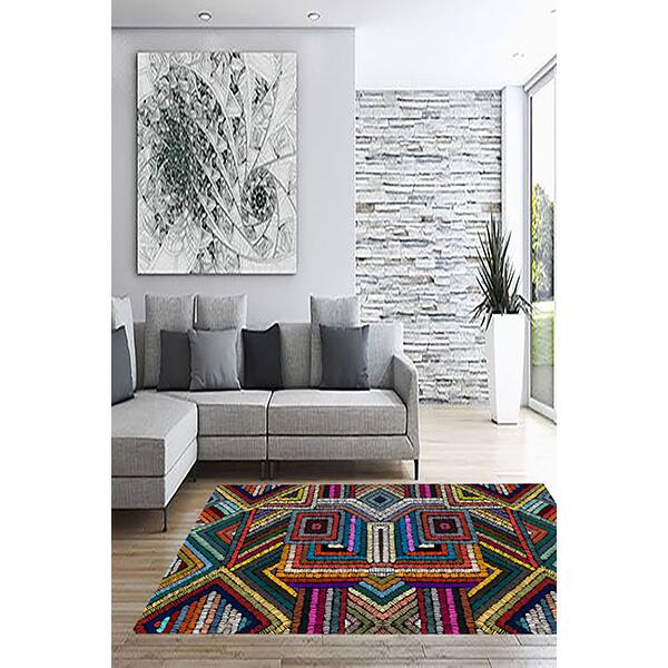 Covor living / dormitor Geometric, 120 x 180 cm, poliester, multicolor