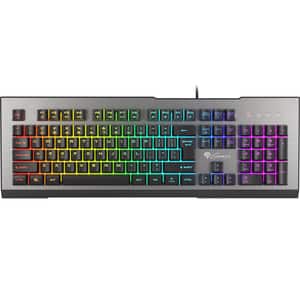 Tastatura gaming GENESIS Rhod 500 RGB, USB, gri metalic-negru