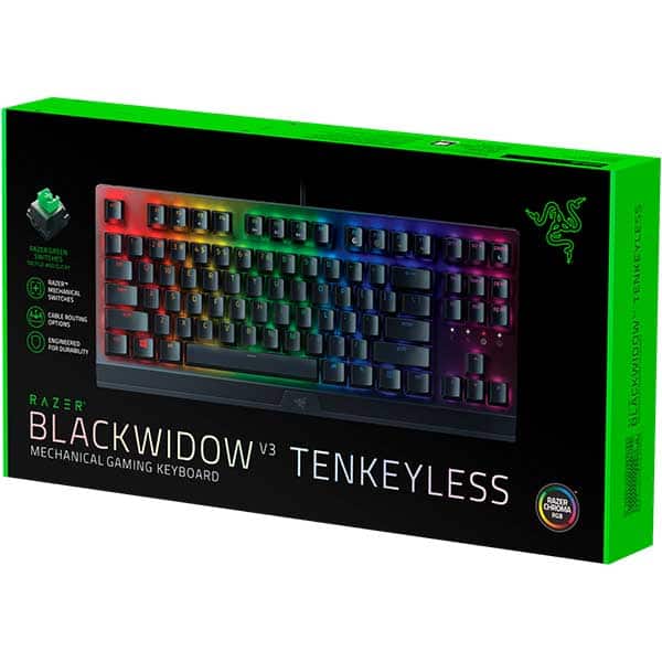 Tastatura Gaming mecanica RAZER BlackWidow V3 Tenkeyless, Green Switch, US, negru