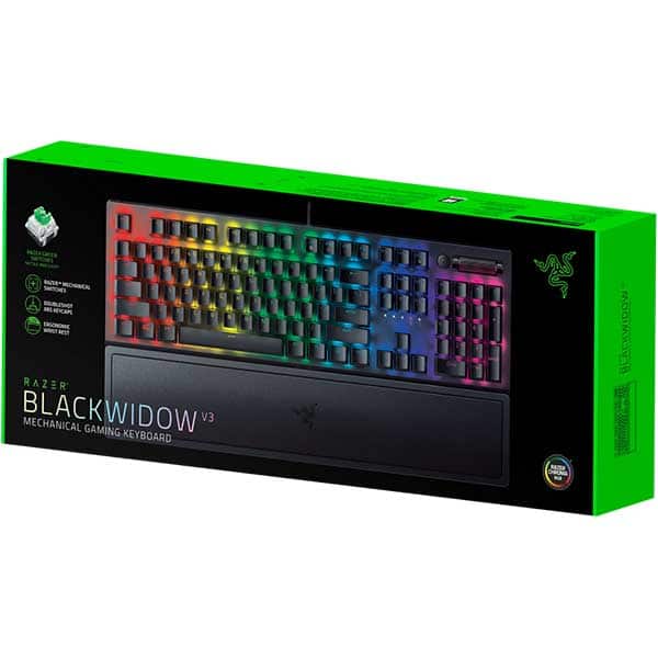 Tastatura Gaming mecanica RAZER BlackWidow V3, Green Switch, US, negru