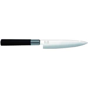 Cutit utilitar KAI Wasabi 6715U, 15cm, inox, negru