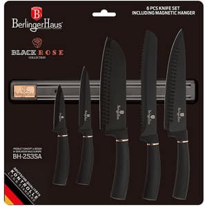 Set cutite BERLINGER HAUS BH/2535A, 6 piese, otel, 9-20cm, negru