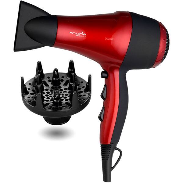 Uscator De Par Myria My4817 2000w 2 Viteze 3 Trepte Temperatura Rosu