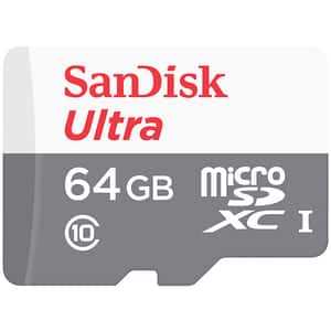 Card de memorie SANDISK Ultra microSDHC 64GB, clasa 10 UHS-I, 80MBs