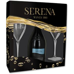 Vin spumant Prosecco alb Terra Serena Extra Dry, 0.75L + 2 pahare