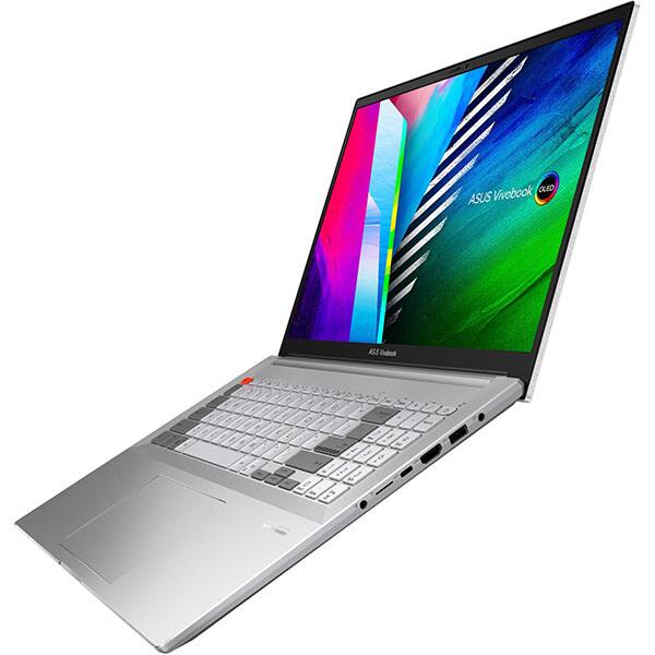 Laptop ASUS Vivobook Pro 16X OLED M7600QE-L2035R, AMD Ryzen 9 5900HX pana la 4.6GHz, 16"4K UHD, 32GB, SSD 1TB, NVIDIA GeForce RTX 3050 Ti 4GB, Windows 10 Pro, alb