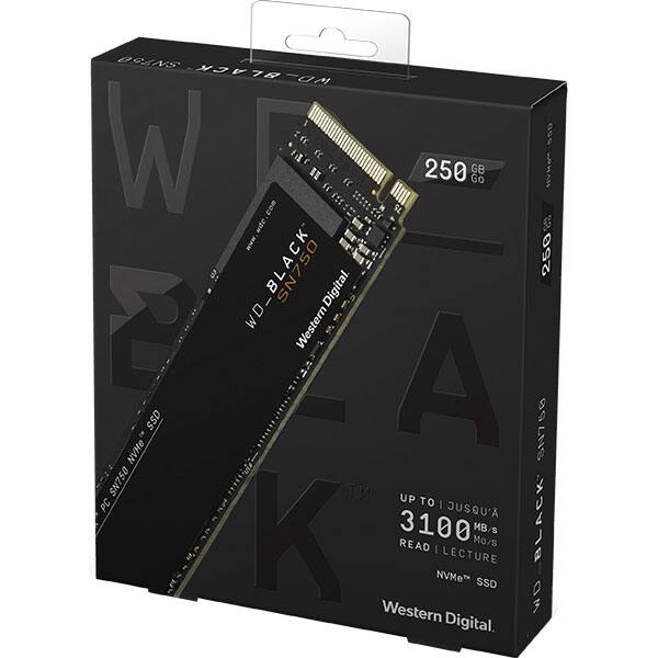 Solid-State Drive (SSD) WESTERN DIGITAL Black SN750, 250GB, PCI Express x4, M.2, WDBRPG2500ANC-WRSN