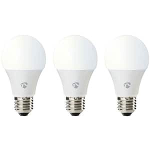 Set 3 becuri LED Smart NEDIS WIFILW33WTE27, E27, 9W, 800lm, Wi-Fi, luimina variabila