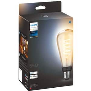 Bec LED Smart Vintage PHILIPS Hue 8719514301504, E27, 7W, 550lm, Bluetooth, lumina calda, compatibil Hue