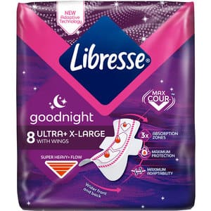 Absorbante LIBRESSE Ultra Goodnight Extra Large, 8buc