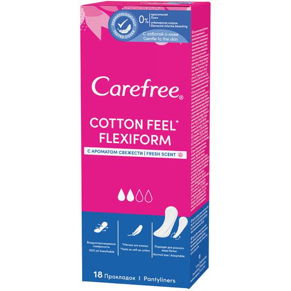 Protej-slip CAREFREE Cotton Feel Flexiform, 18buc