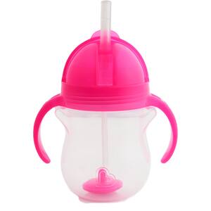 Cana cu pai MUNCHKIN Any Angle 012482, 6 luni+, 207ml, roz-transparent