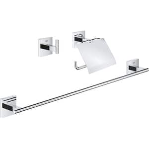 Set accesorii baie GROHE Start Cube 41124000, 3 accesorii, crom