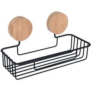 Etajera baie BISK Plain Plus 08115, 23 cm, maro-negru