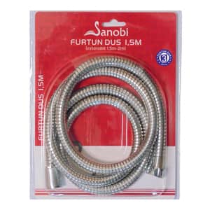 Furtun de dus SANOBI, 2m, argintiu