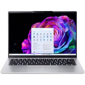 Laptop ACER Swift Go 14 OLED SFG14-74-901H, Intel Core Ultra 9 285H pana la 5.1GHz, 14" WUXGA, 32GB, SSD 1TB, Intel Arc 140T GPU, Windows 11 Home, Pure Silver
