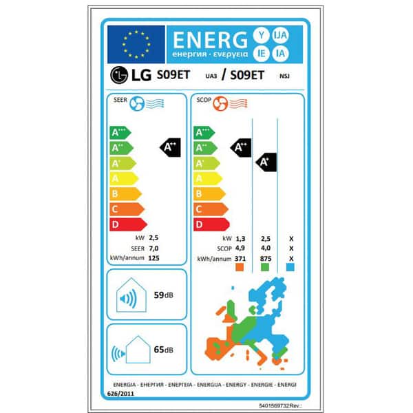 Aer conditionat LG S09ET, 9000 BTU, A++/A+, Functie Incalzire, Inverter, Wi-Fi, alb