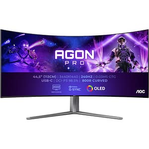 Monitor Gaming curbat OLED AOC AG456UCZD, 44.5", QHD, 240Hz, FreeSync Premium, negru