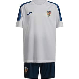 Set fotbal antrenament pentru copii JOMA Echipa Nationala de Fotbal a Romaniei 2025, marimea 5XS, alb-bleumarin
