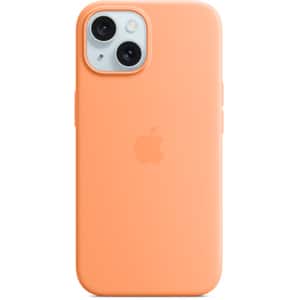 Husa telefon APPLE iPhone 15 Silicone Case cu MagSafe - Orange Sorbet, MT0W3ZM/A