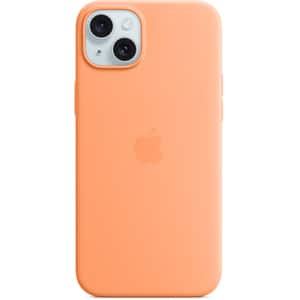 Husa telefon APPLE iPhone 15 Plus Silicone Case cu MagSafe - Orange Sorbet, MT173ZM/A