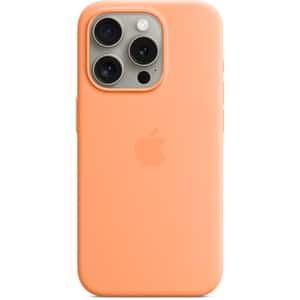 Husa telefon APPLE iPhone 15 Pro Silicone Case cu MagSafe - Orange Sorbet, MT1H3ZM/A