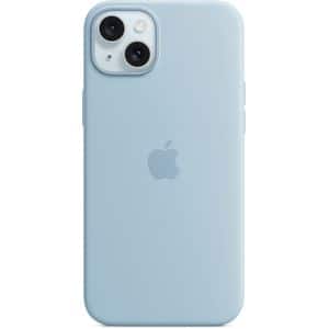 Husa telefon APPLE iPhone 15 Plus Silicone Case cu MagSafe - Light Blue, MWNH3ZM/A