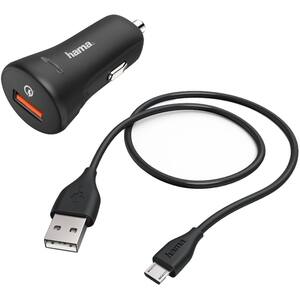 Incarcator auto HAMA 178337, MicroUSB, Quick Charge 3.0, negru