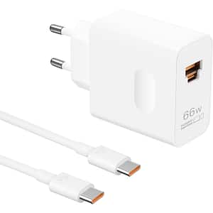 Incarcator retea HUAWEI 55037871, 1x USB-A, 1x USB-C, 66W, alb