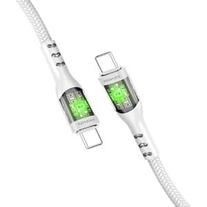Cablu date PROMATE TransLine-CC, USB-C - USB-C, 60W, 1.2m, alb