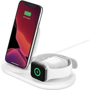 Incarcator wireless 3 in 1 BELKIN WIZ001vfWH, iPhone, AirPods, Apple Watch, QI, 7.5W, alb