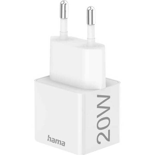 Incarcator retea HAMA 201650, 1x USB-C, 20W Power Delivery (PD), Quick Charge 3.0, alb