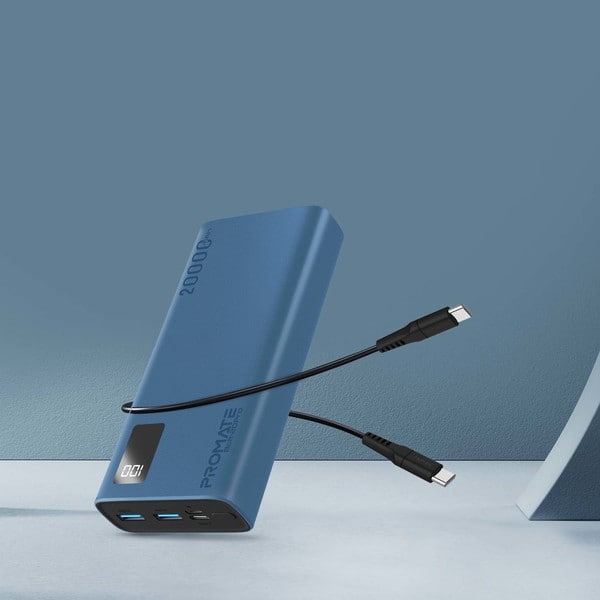 Baterie externa PROMATE Bolt-20Pro, 20000mAh, 2x USB-A, 1x USB-C, albastru