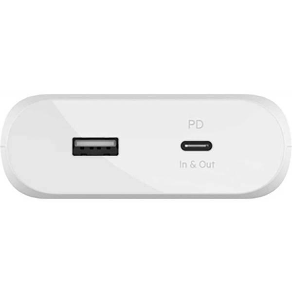 Baterie externa BELKIN BPB002btWT, 20000mAh, 1x USB-C 30W PD, 1x USB-A 12W, Power Delivery (PD), alb