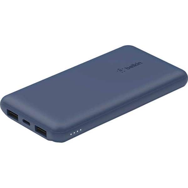 Baterie externa BELKIN BPB011btBL, 10000mAh, 1x USB-C, 2x USB-A, albastru
