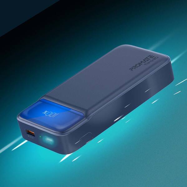 Baterie externa PROMATE Torq-20, 20000mAh, 1x USB-C Power Delivery (PD) 20W, 1x USB-A Quick Charge 3.0 18W, albastru