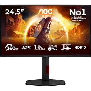 Monitor Gaming WLED Fast IPS AOC 25G4ZR, 24.5", Full HD, 260Hz, HDR10, pivot, negru
