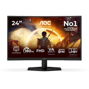 Monitor Gaming LED VA Curbat AOC C24G42FE, 23.6", Full HD, 180Hz, Adaptive Sync, negru