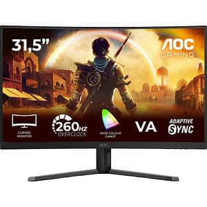 Monitor Gaming curbat LED VA AOC C32G42ZE, 31.5" Full HD, 260Hz, Flicker Free, negru
