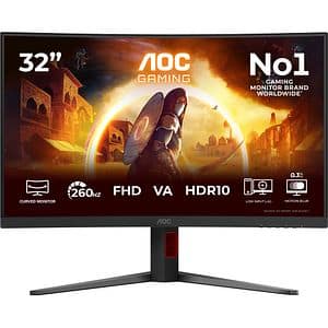 Monitor Gaming LED VA Curbat AOC C32G4Z, 31.5", Full HD, 260Hz, Adaptive Sync, negru