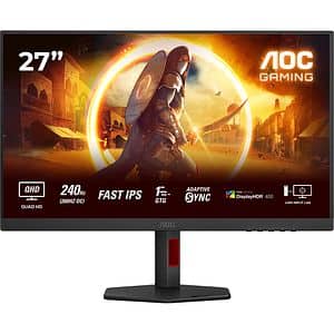 Monitor Gaming WLED FAST IPS AOC Q27G4ZR, 27", QHD, 240Hz, HDR400, Adaptive Sync, negru