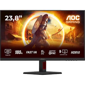 Monitor Gaming LED FAST IPS AOC Q24G4RE, 23.8", QHD, 180Hz, HDR10, Adaptive Sync, negru